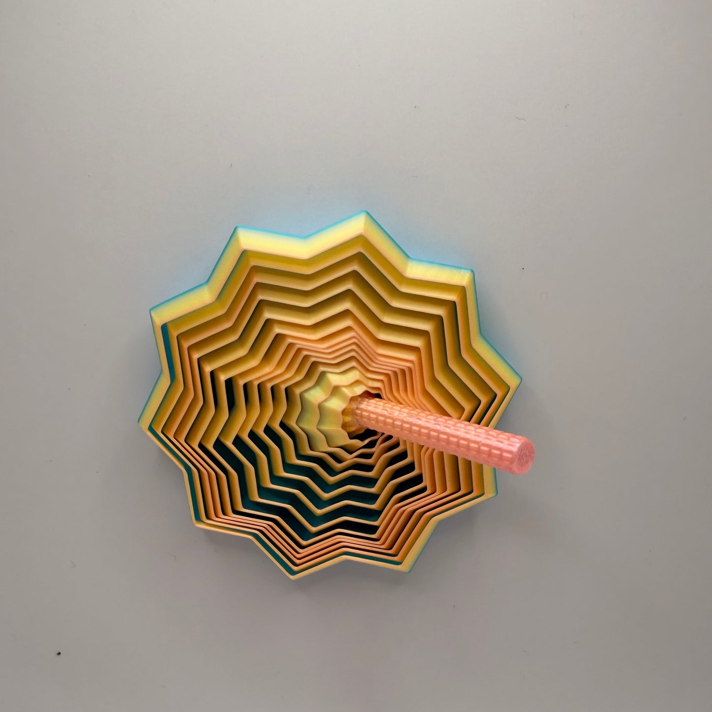 Rainbow Spiral 3D Top – Layered Geometric Fidget Toy